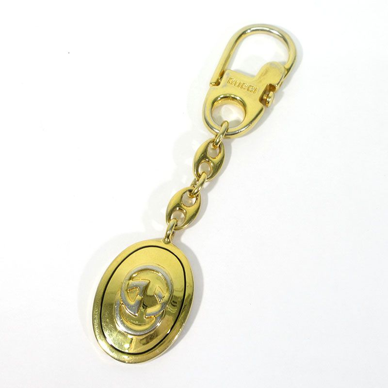 三重本店 GUCCI グッチ OLD キーホルダー インターロッキングG ゴールド 135