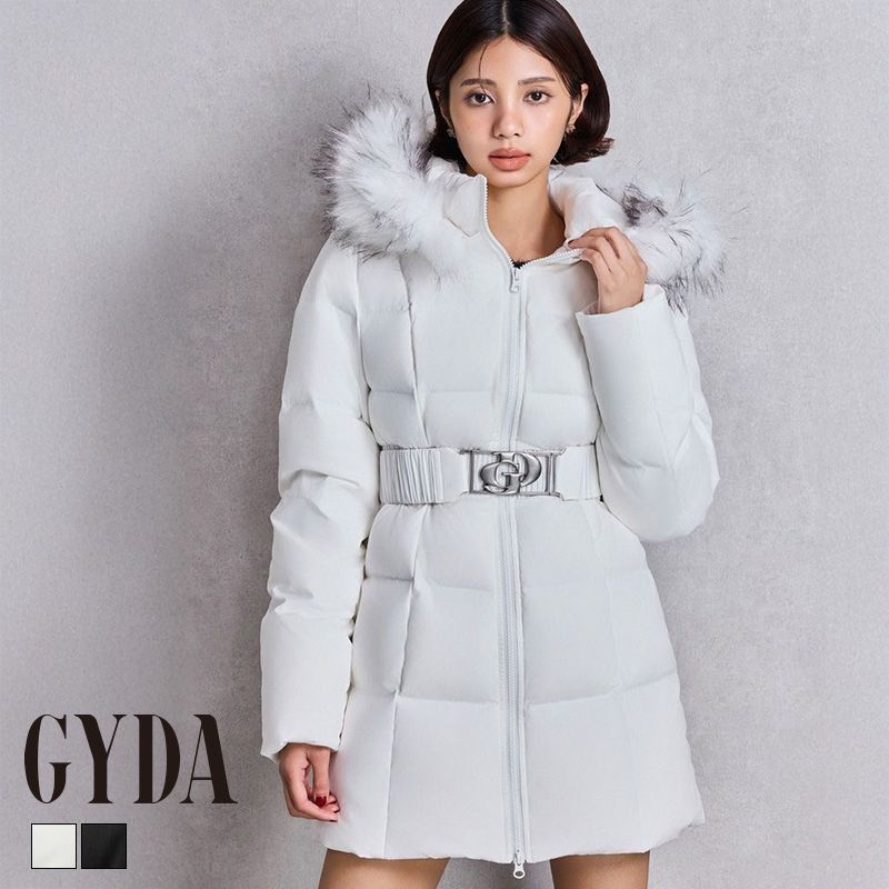 最短翌日お届け】GDベルト付きロングダウンコート GYDA ジェイダ 