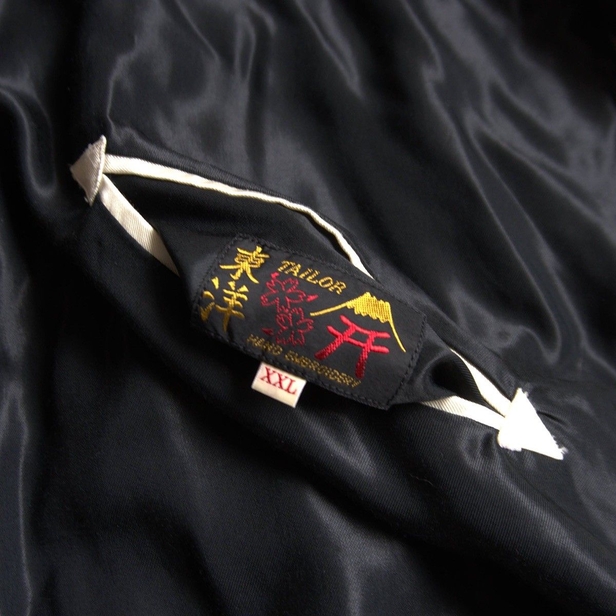 両面最高】別珍スカジャン 日本 ハワイ マップ柄 アローズM◇古着