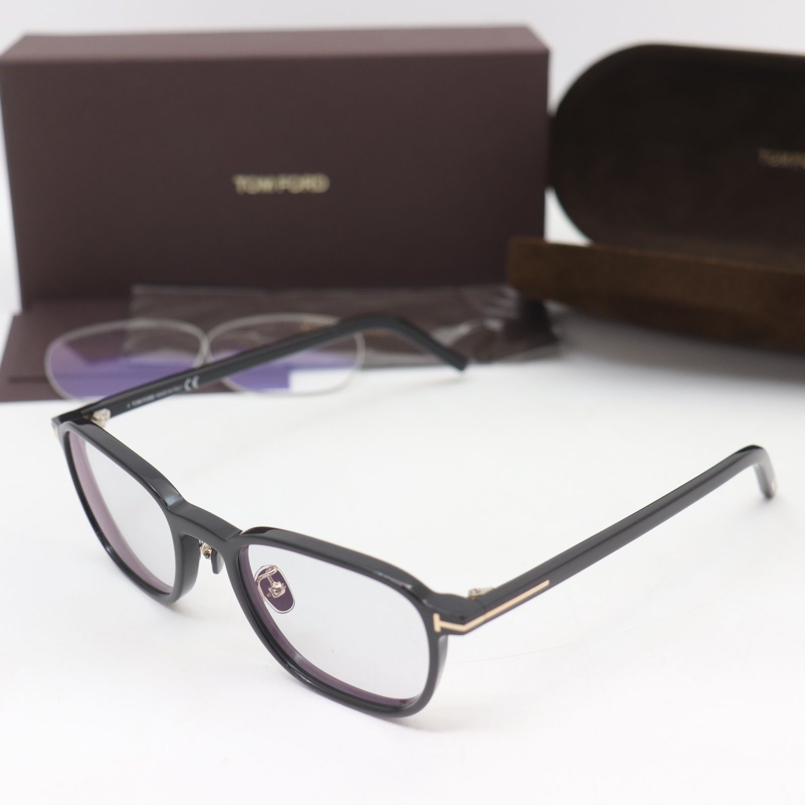 IT67787ZIC2Y TOM FORD トムフォード サングラス TF5855-D-B ブラック スクエア型 50 21 145 メンズ メガネケース 箱 クロス