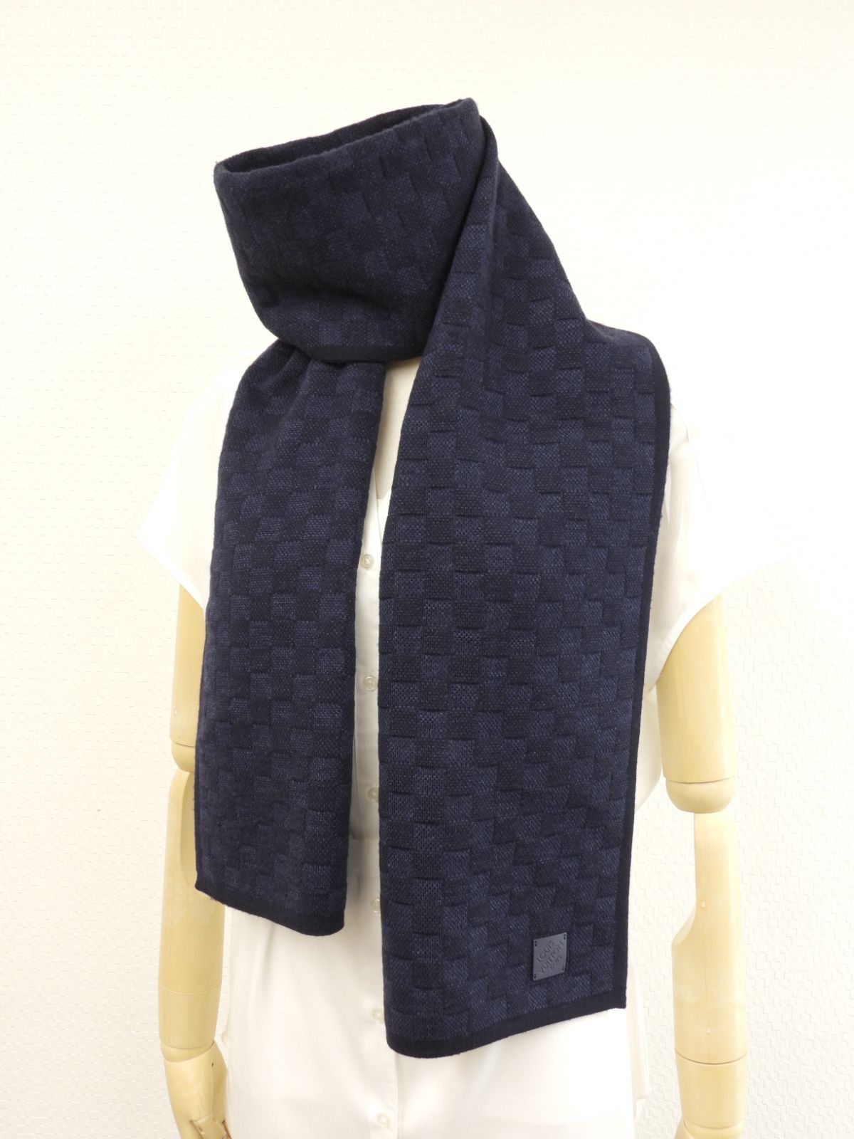 ルイヴィトン マフラー ウール ダミエ紺青 メンズ ネックウォーマー 7