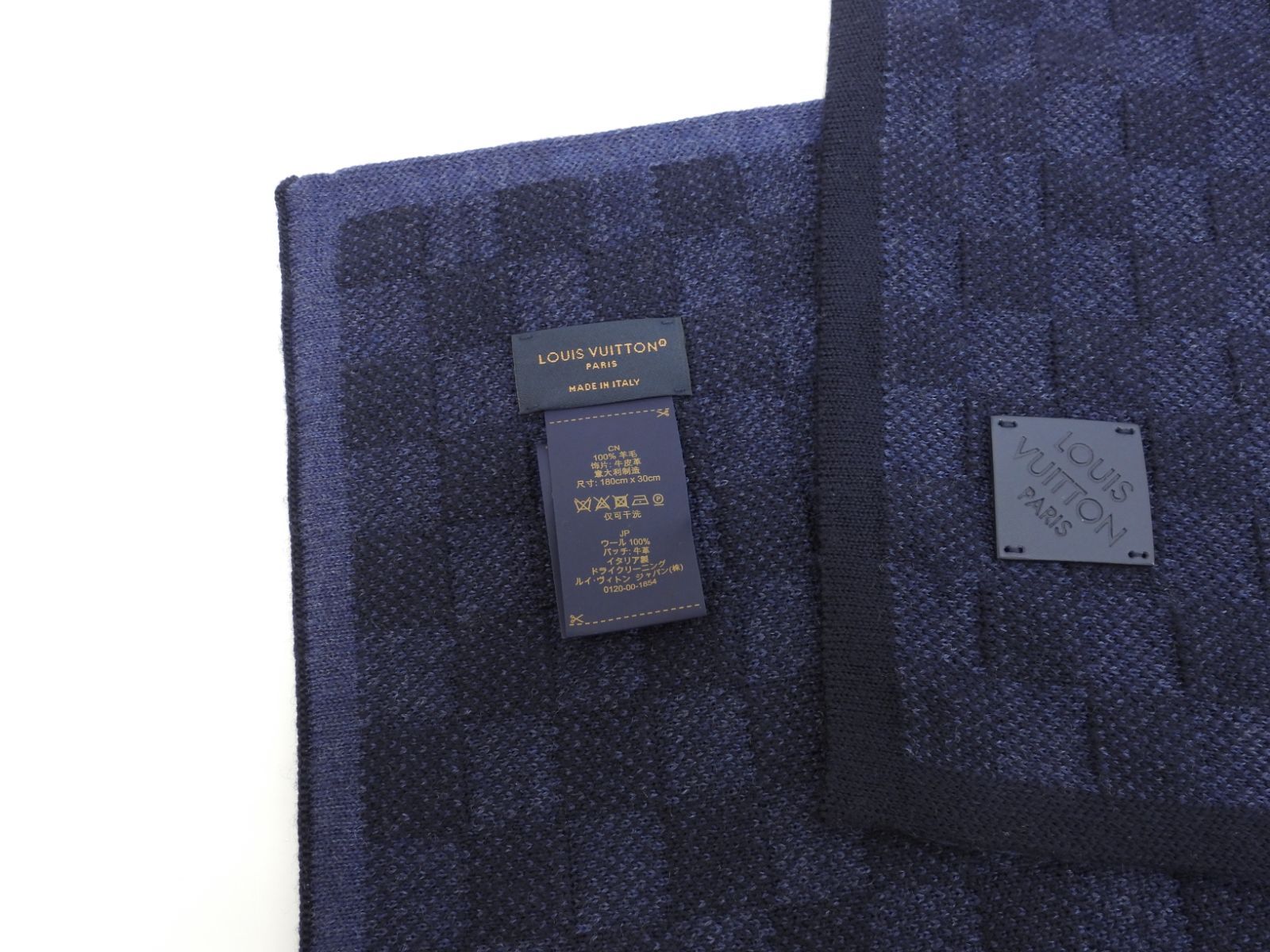  ルイヴィトン マフラー ウール ダミエ紺青 メンズ ネックウォーマー 7 マフラー 小物