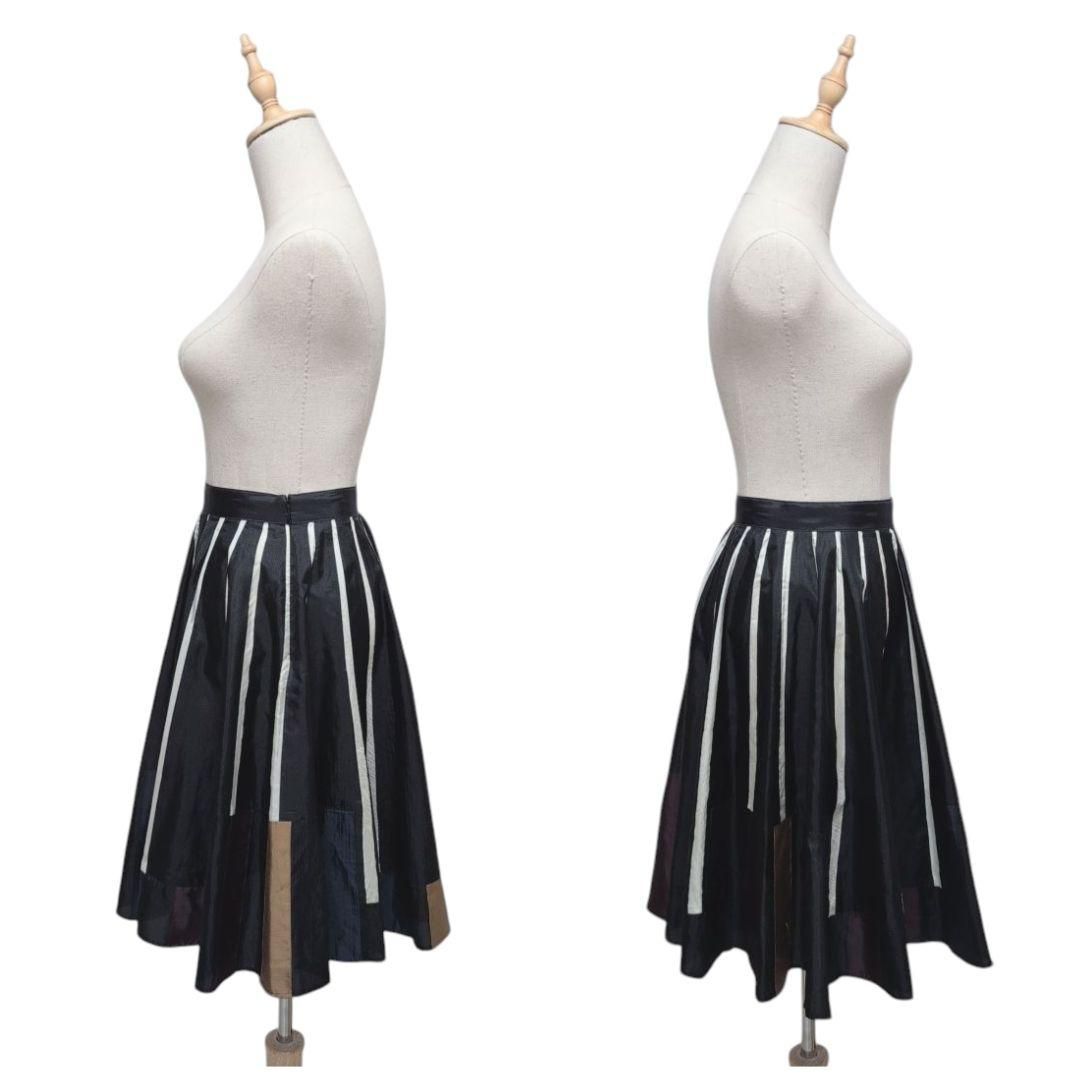 Paul Smith BLACK【40】フレアスカート ストライプ切替 黒系 - メルカリ