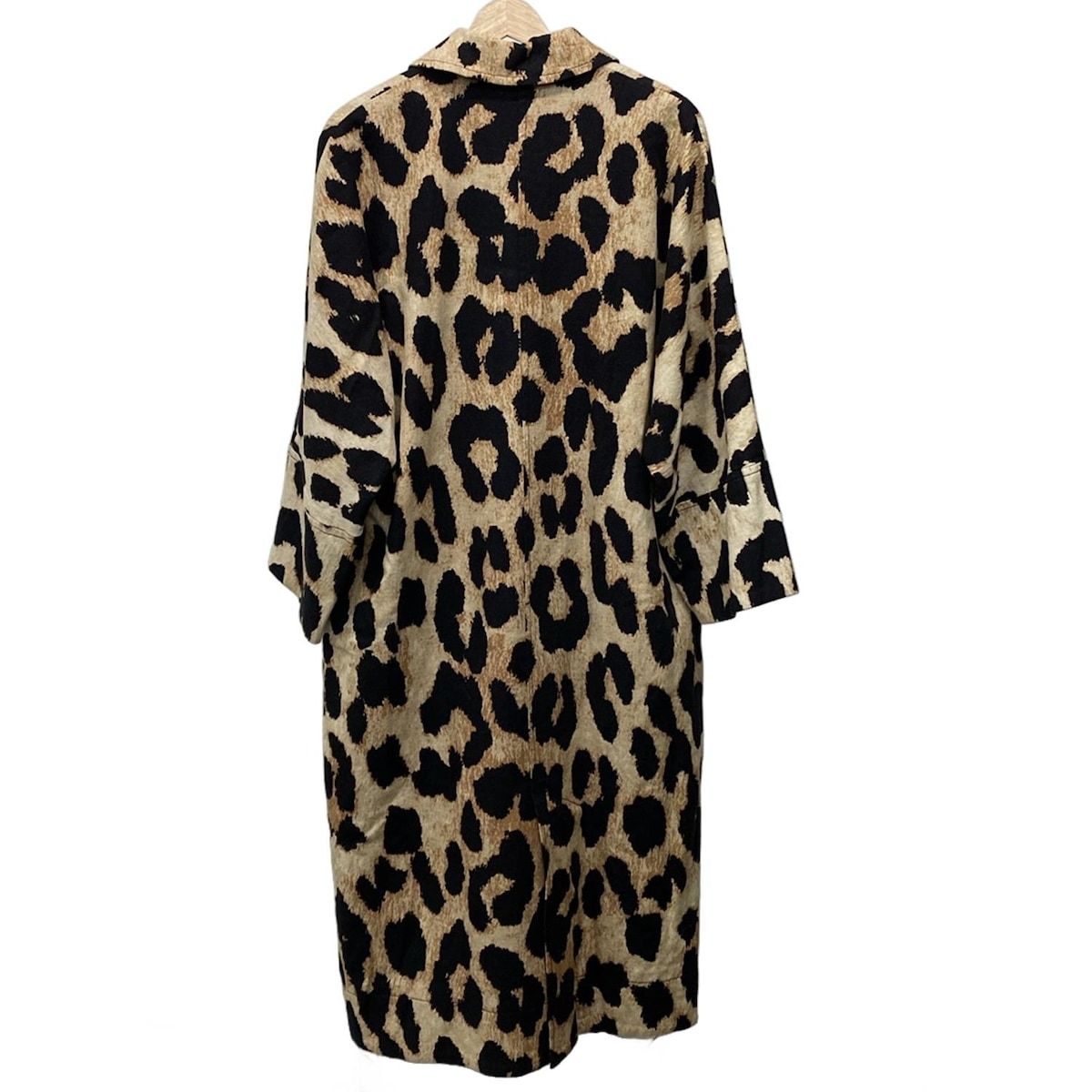 GANNI ガニー コート レディース - ライトブラウン×黒×マルチ 長袖 麻混 豹柄 ロング丈 春 秋