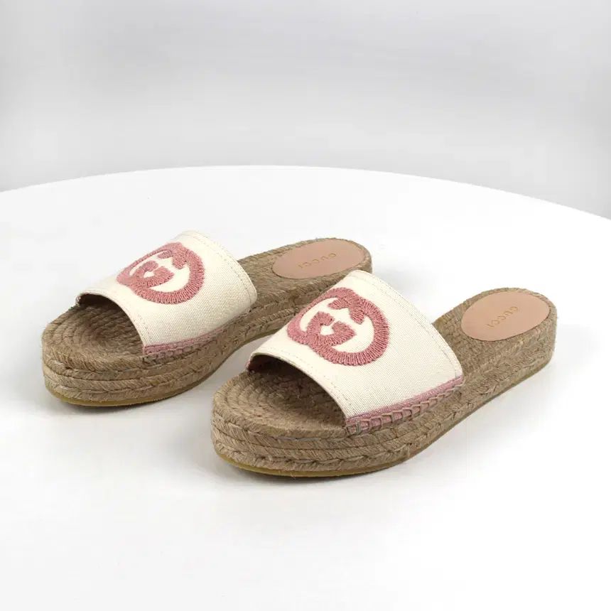 グッチ インターロッキング Gエスパドリーユ スライド サンダル 37サイズ 725832