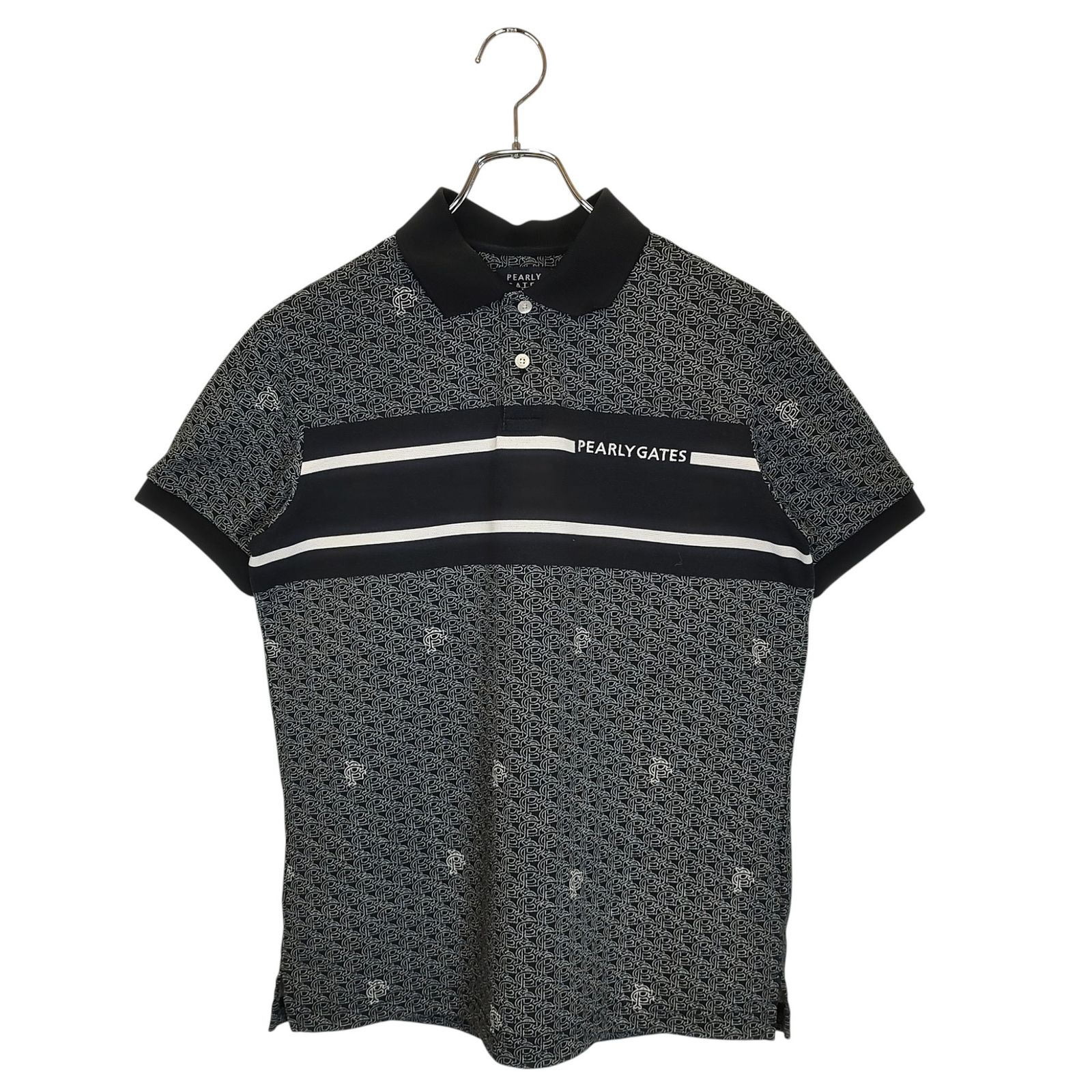 PEARLY GATES パーリーゲイツ ゴルフ 23SS ポロシャツ ショートパンツ ハーフパンツ セットアップ 053-3160415 053-3132415 ポロシャツ4 パンツ4 ブラック系 メンズ