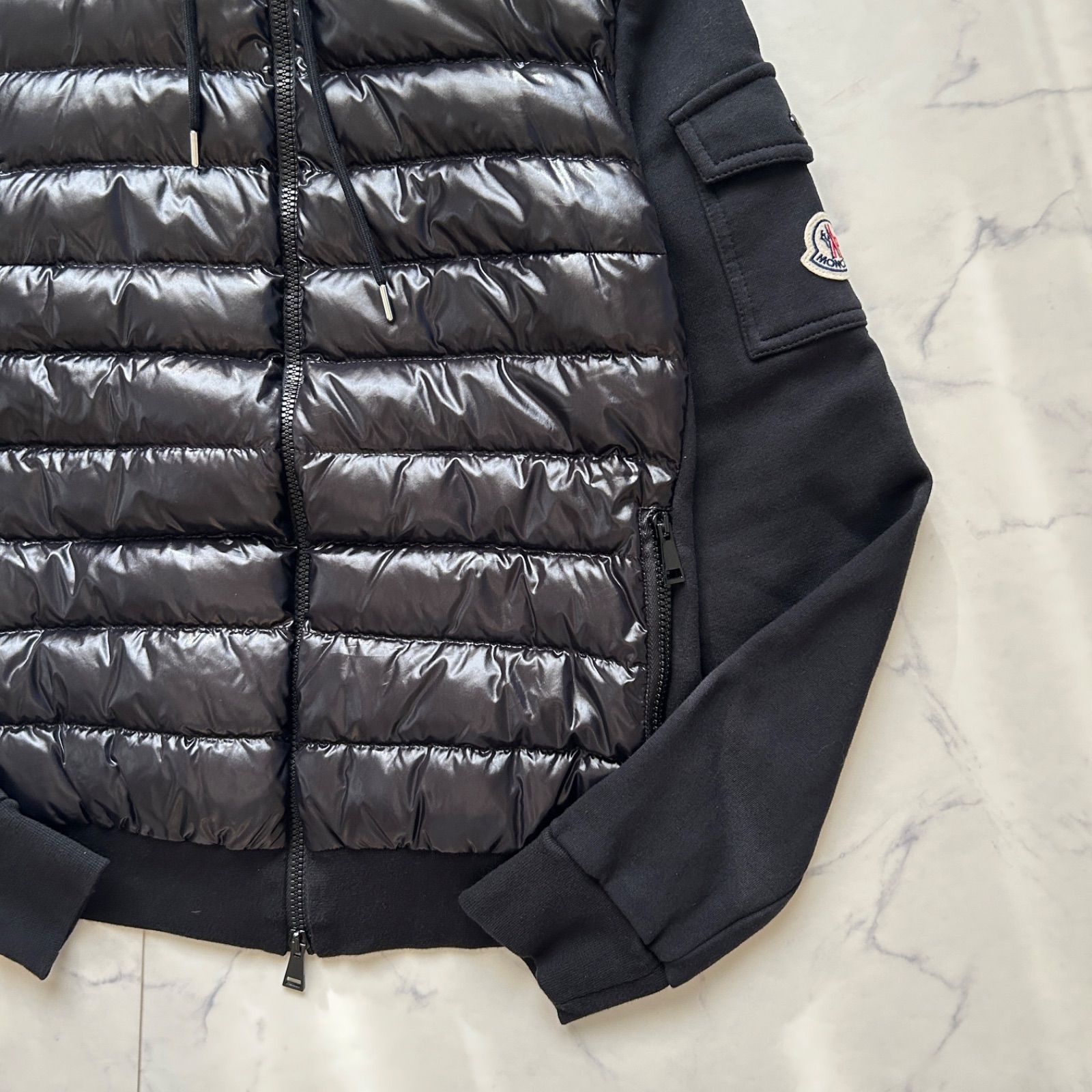 極美品 モンクレール ハイブリッドダウンジャケット フード