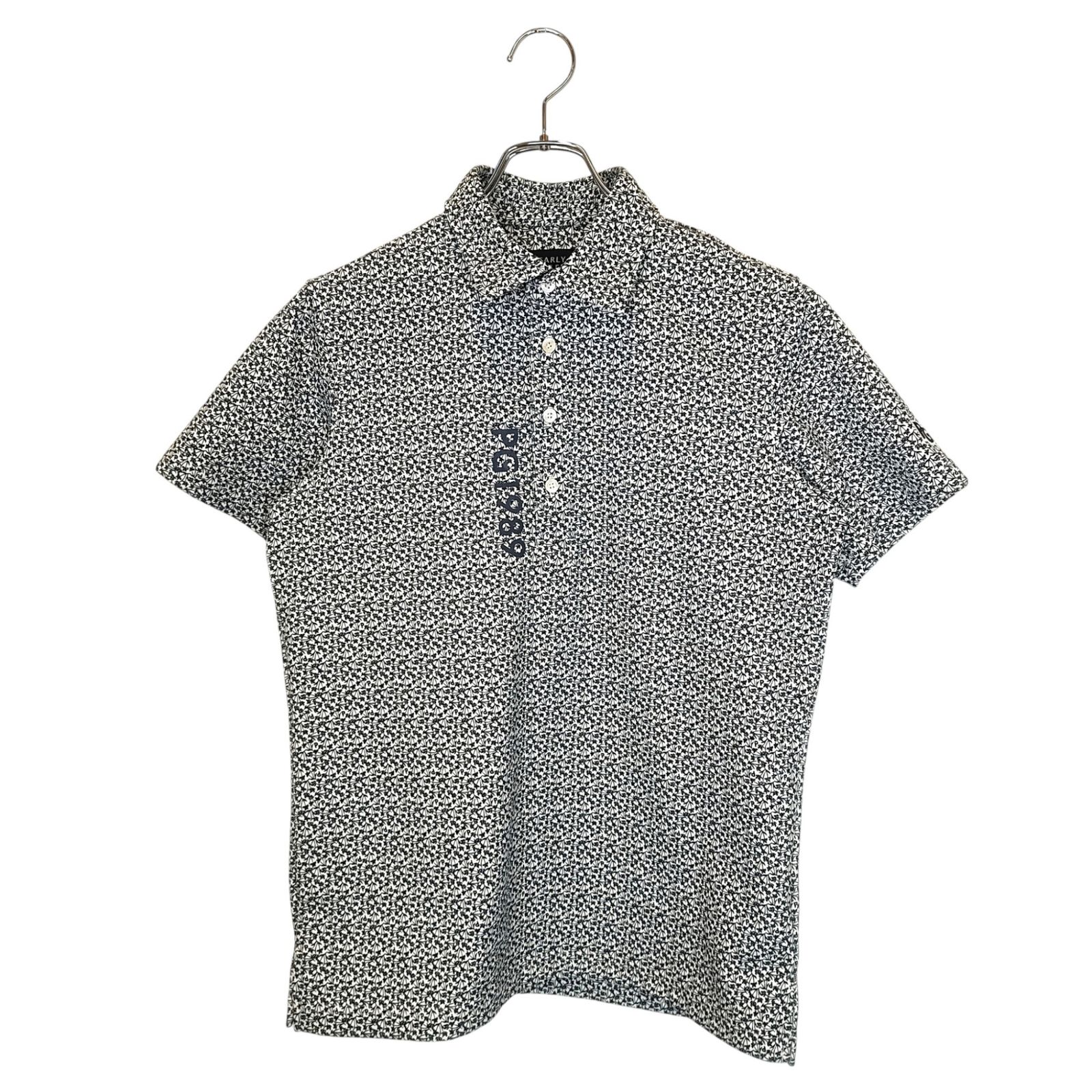 PEARLY GATES パーリーゲイツ ゴルフ 24SS 花柄 半袖 ポロシャツ 053-4160451 4 ブラック×ホワイト メンズ