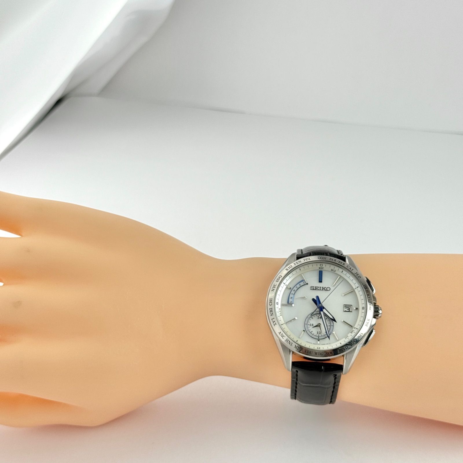 セイコー ブライツ デュアルタイム 電波ソーラー ベルト メンズ 484