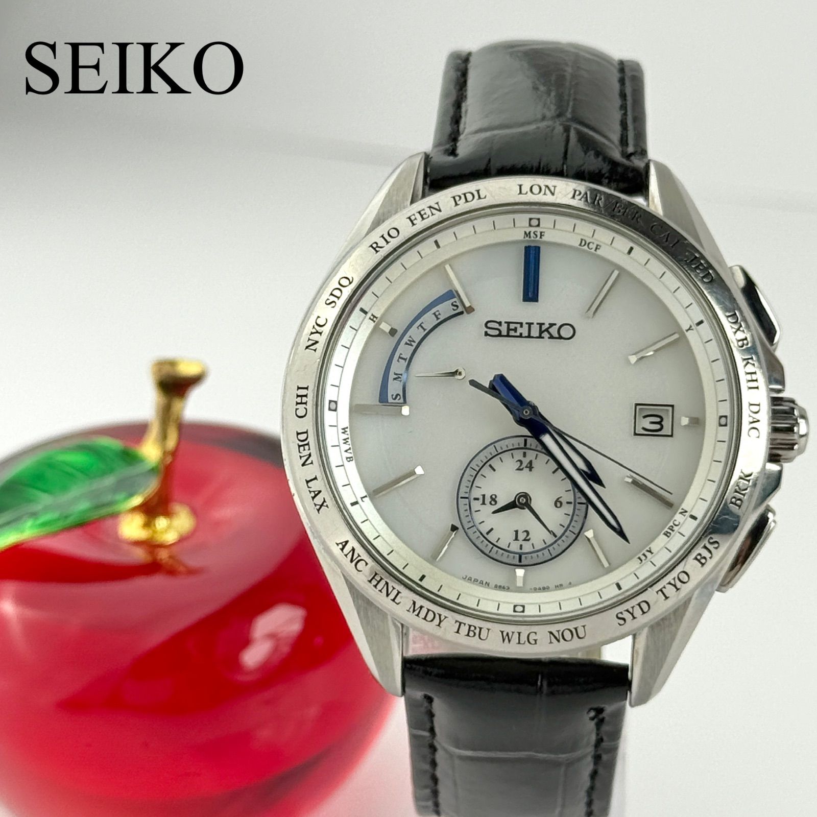 セイコー ブライツ デュアルタイム 電波ソーラー ベルト メンズ 484