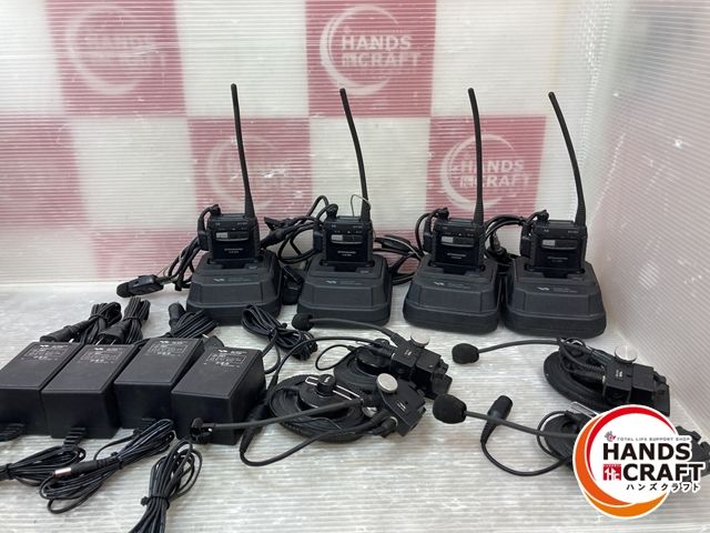 品 理由あり 八重洲無線 トランシーバー 4セット ヘッドセット付 1台液晶漏れあり VLM-850 品