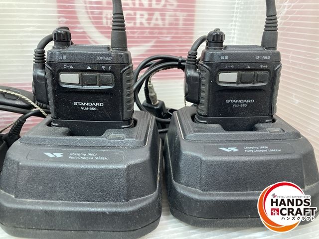 品 理由あり 八重洲無線 トランシーバー 4セット ヘッドセット付 1台液晶漏れあり VLM-850 品