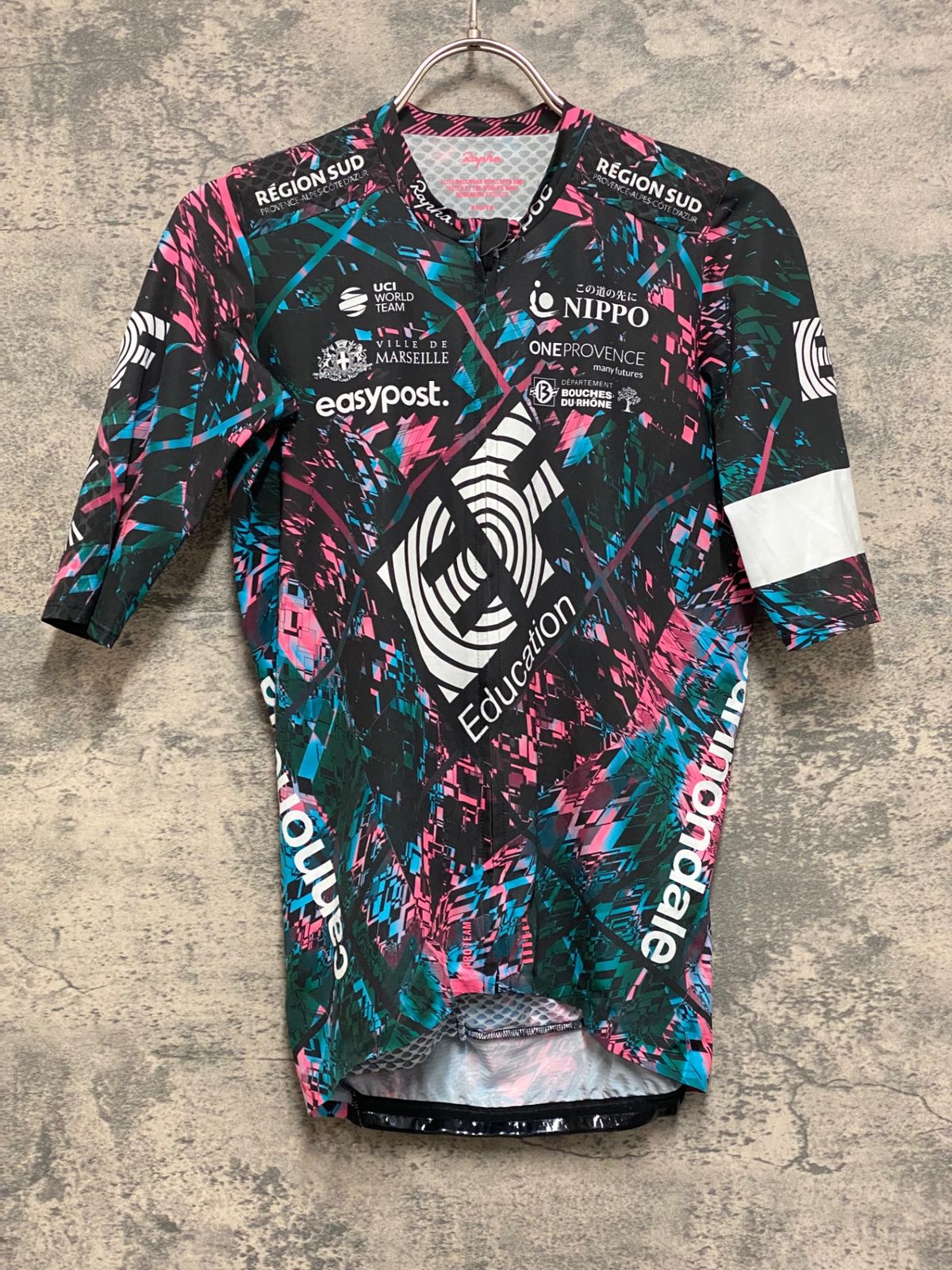 JM638 ラファ Rapha EF EDUCATION FIRST PRO TEAM AERO JERSEY GIRO 半袖 サイクルジャージ 総柄 M