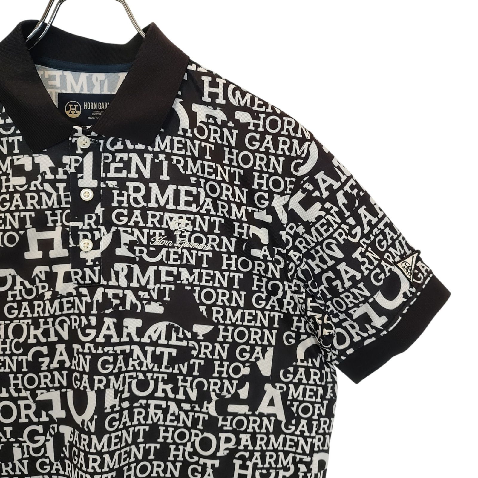 HORN GARMENT ホーンガーメント ゴルフ 総柄 半袖 ポロシャツ HHM-2A