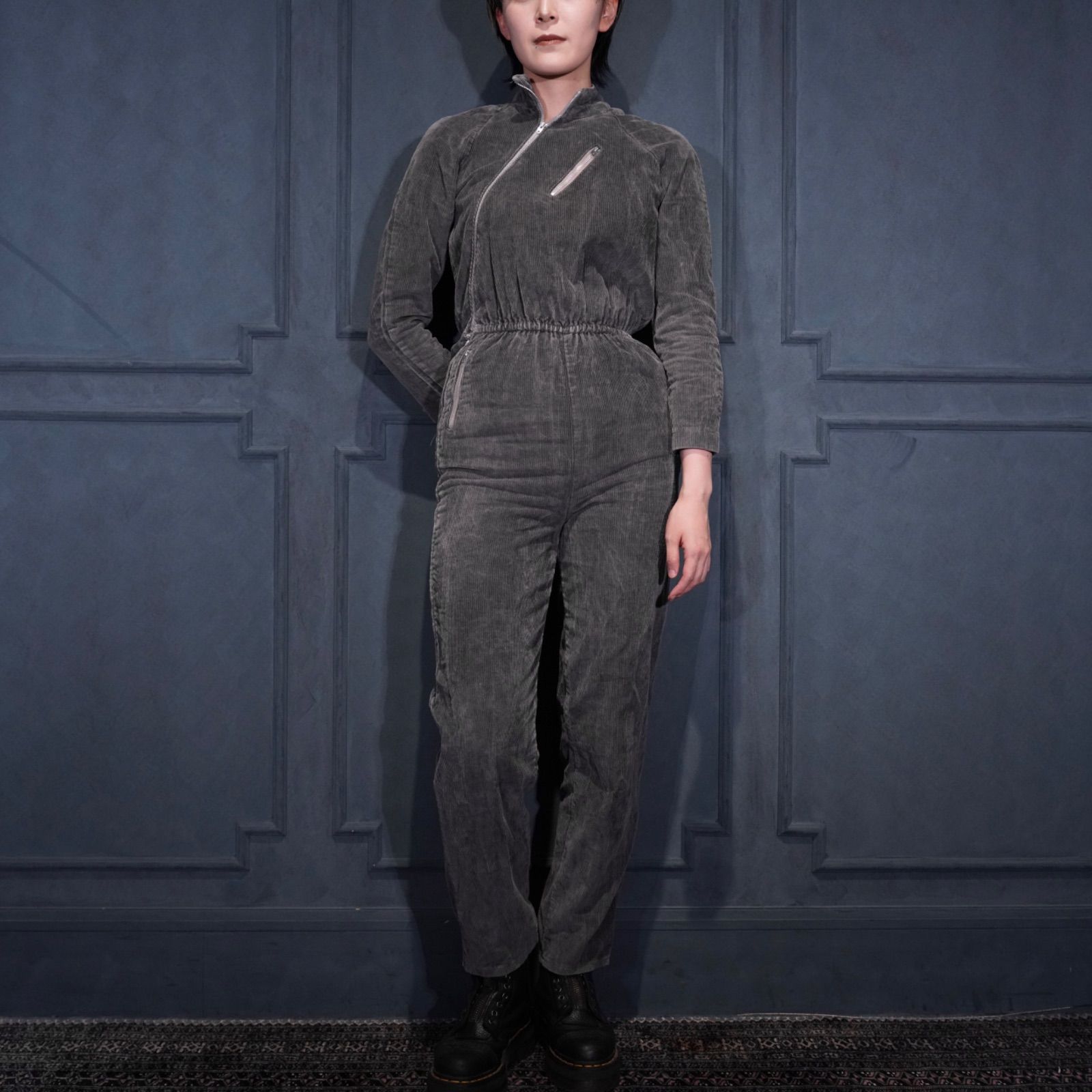 USA VINTAGE Ricki s DEFORMATION ZIP DESIGN CORDULOY ALL IN ONE アメリカ古着変形ジップデザインコーデュロイオールインワン