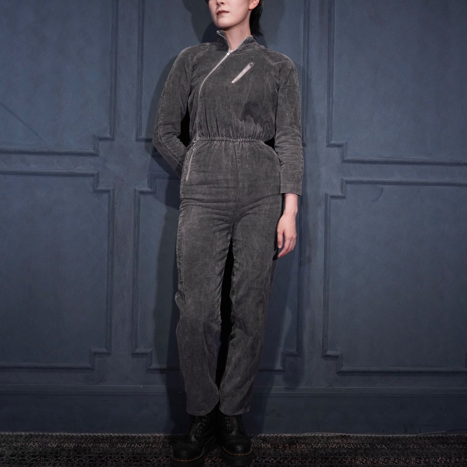 USA VINTAGE Ricki s DEFORMATION ZIP DESIGN CORDULOY ALL IN ONE アメリカ古着変形ジップデザインコーデュロイオールインワン