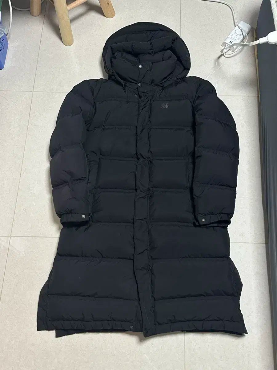 KOLON SPORT コーロンスポーツ ブラック グースダウン 2 wayジッパー ダウンジャケット ロング丈