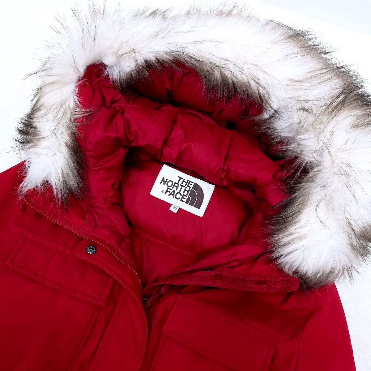 90 THE NORTH FACE ザノースフェイス VIVID VIVIDレッド グースダウン ダウン