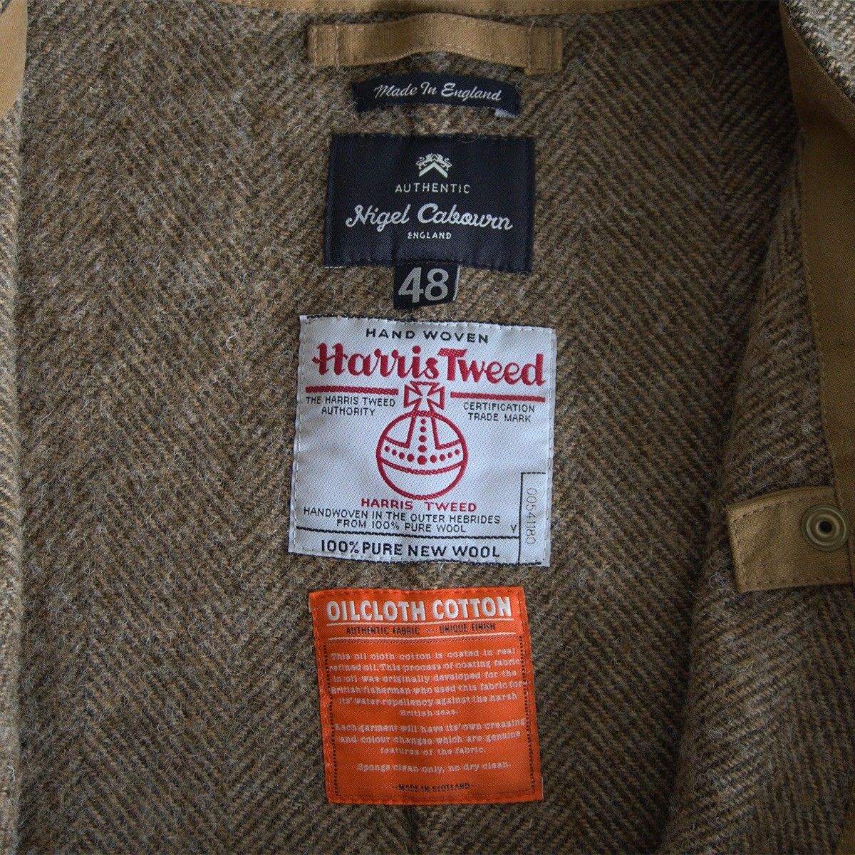 美品】 NIGEL CABOURN 【 Harris Tweed×OILCLOTH COTTON POCKET VEST