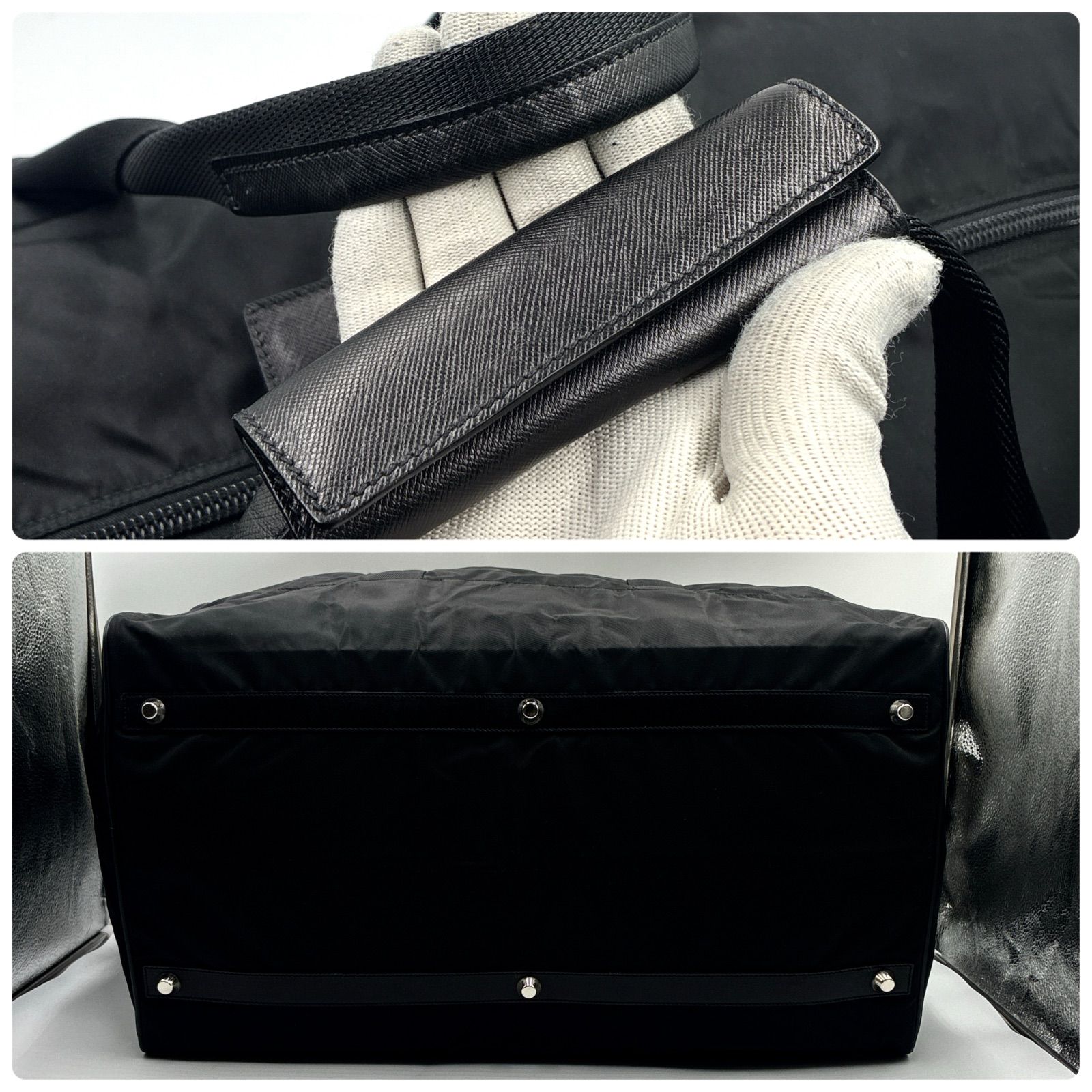 極美品 PRADA プラダ ボストンバッグ サフィアーノ ショルダー