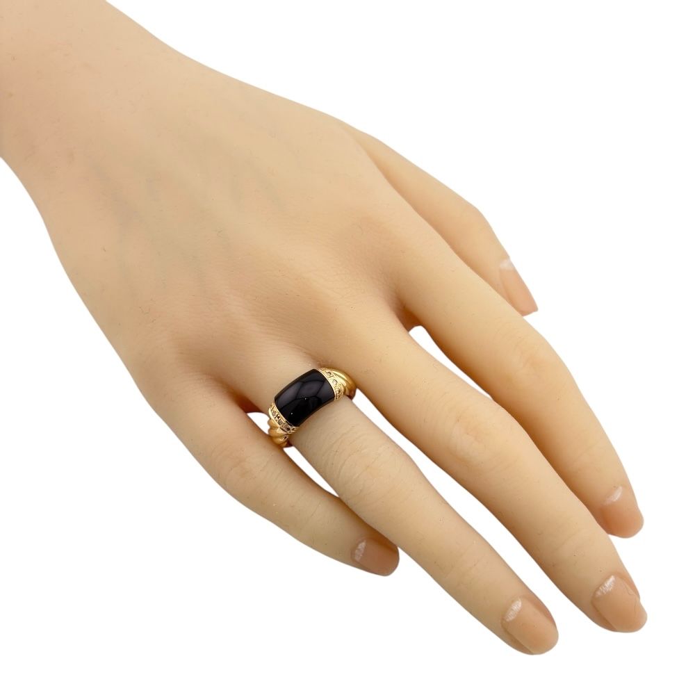 リング 指輪 10.5号 18金 K18イエローゴールド オニキス レディース