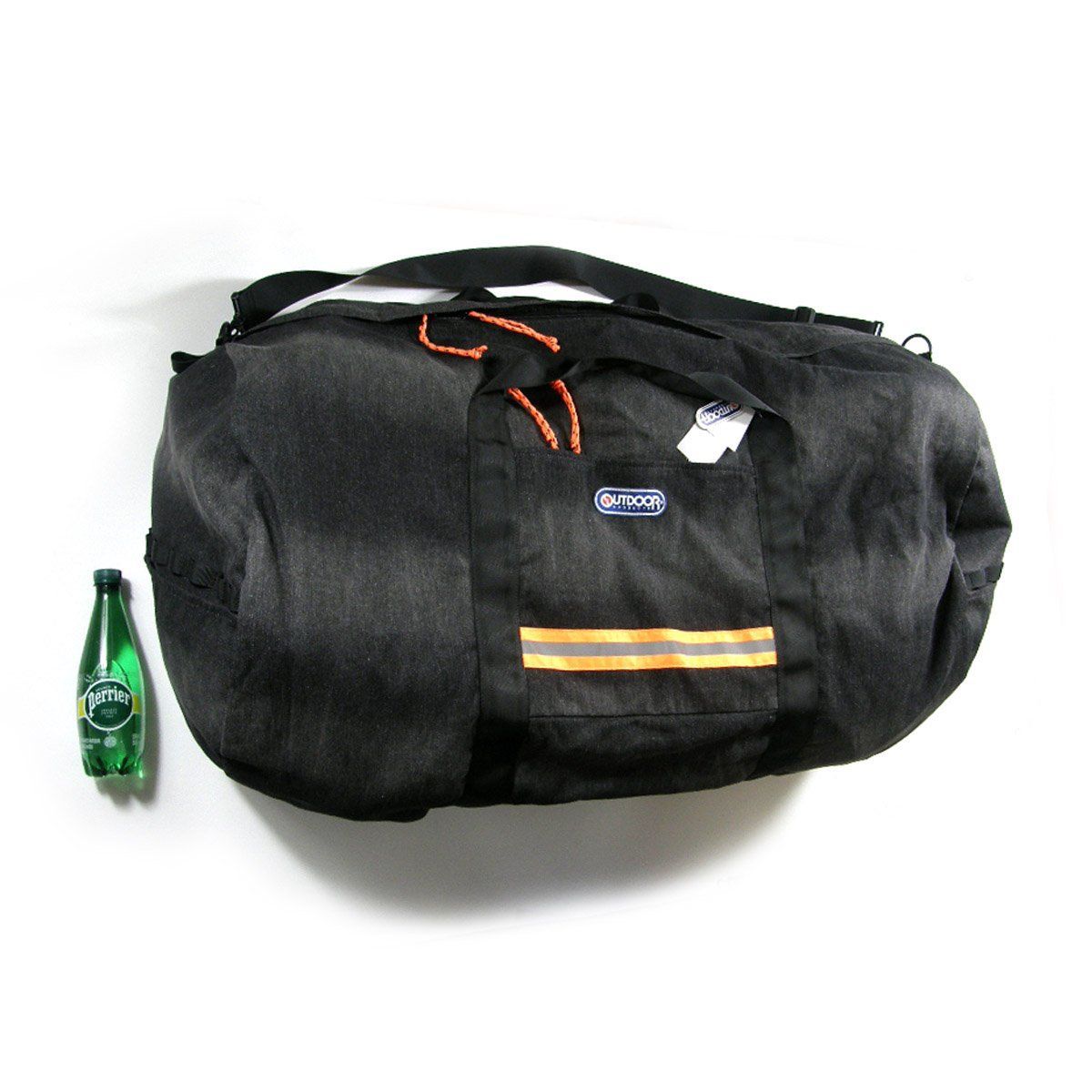 OUTDOOR PRODUCTS × BEAMS アウトドアプロダクツ × ビームス 超特大 ロールドラムバッグ ブラックデニム Runaway Boston Pack ボストンバッグ リフレクター | オールシーズン