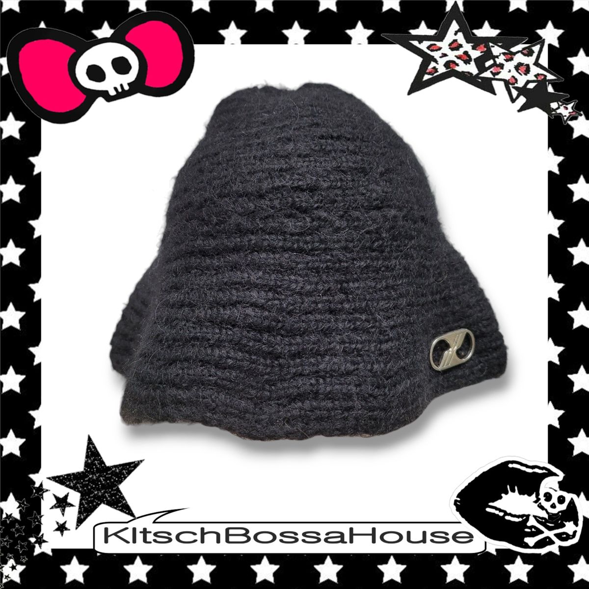 we 11 done ウェルダン メタル ロゴ ニット バケットハット 帽子