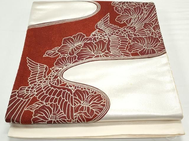 【極美品】西陣老舗機元「聚楽じゅらく謹製」 変わり織 葡萄鼠色 唐織刺繍 極美品】西陣老舗機元「聚楽じゅらく謹製」 変わり織 葡萄鼠色 唐織