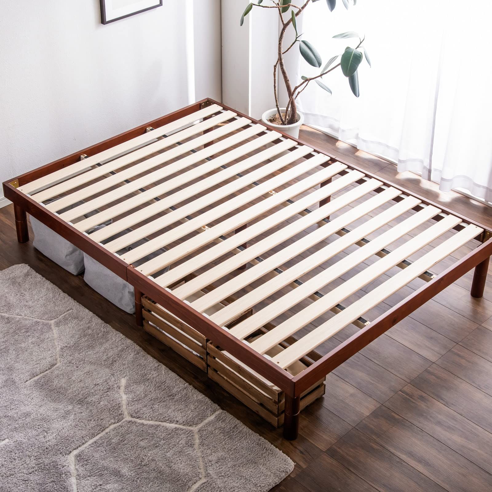耐荷重200kg 3段階高さ調節 天然木 北欧パイン ベッドフレーム すのこベッド ヘッドレス シングル シングルベッド ベッド 11719094 80446 タンスのゲン
