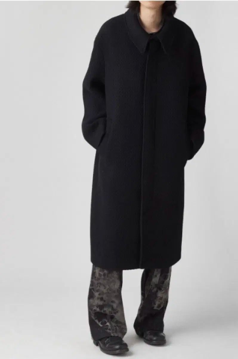 4 ヘッチングルーム オプスキュラ ツイード コート ブラック