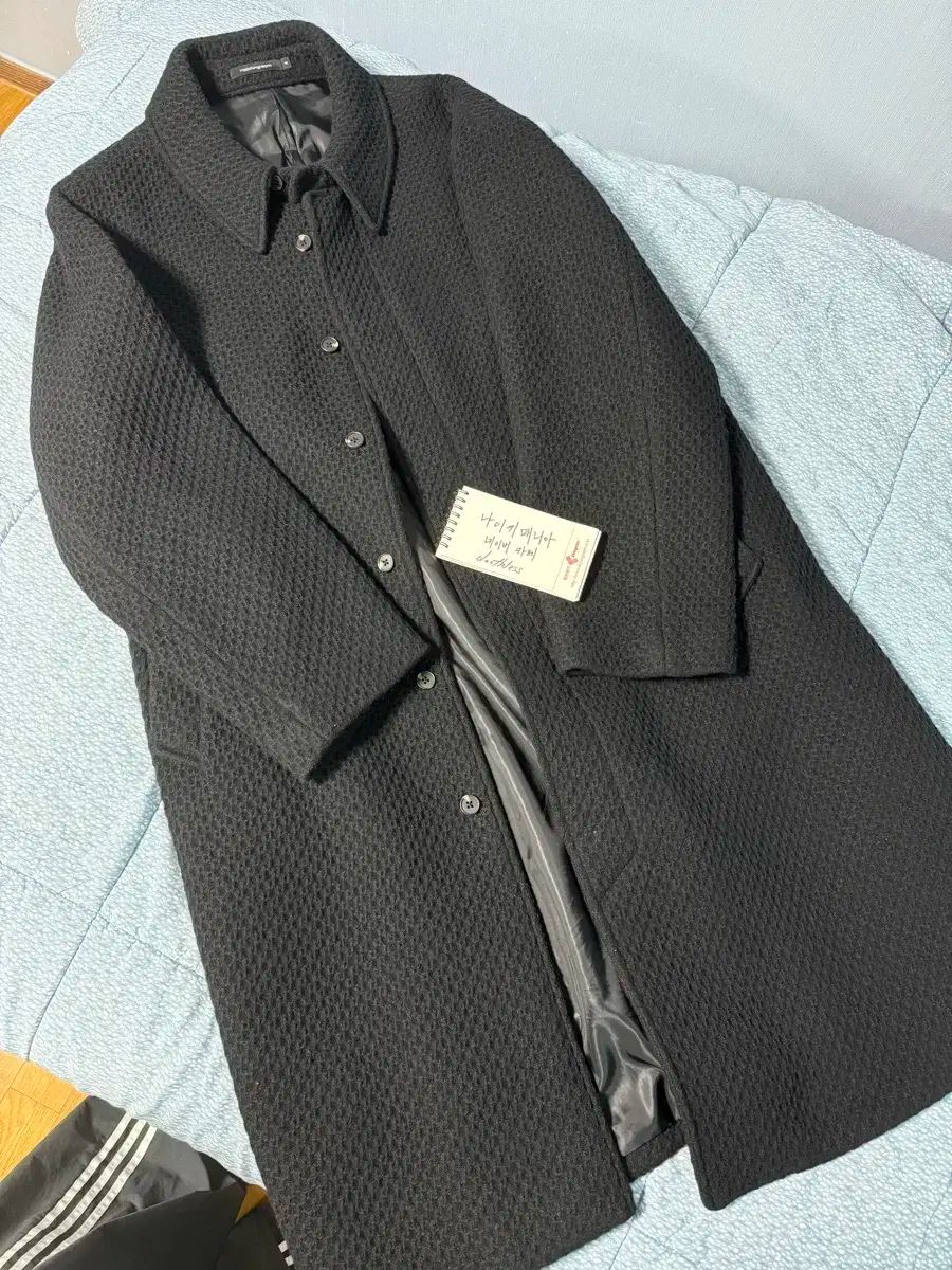 4 ヘッチングルーム オプスキュラ ツイード コート ブラック