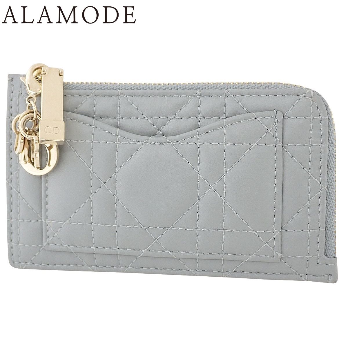 Christian Dior クリスチャン ディオール Lady Dior Cosmos ジップ カードホルダー レディディオール ラムスキン ライトブルー水色 シャンパンゴールド金具 S0965ONMJ_M81B 40802163194 アラモード