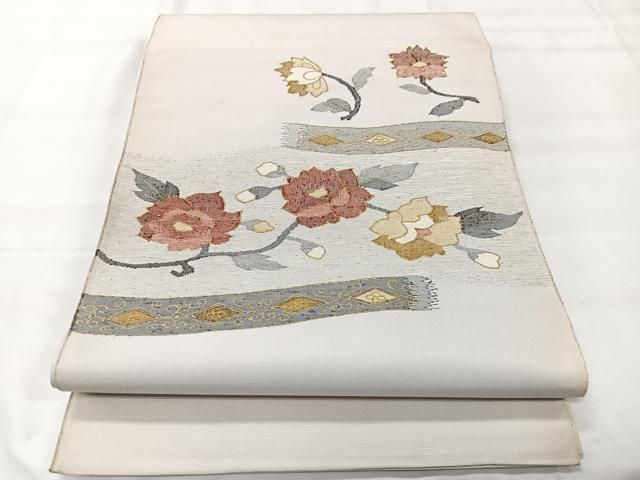 平和屋着物◎太鼓柄袋帯 枝花文 金彩 正絹 逸品 CAAX9906xe - メルカリ