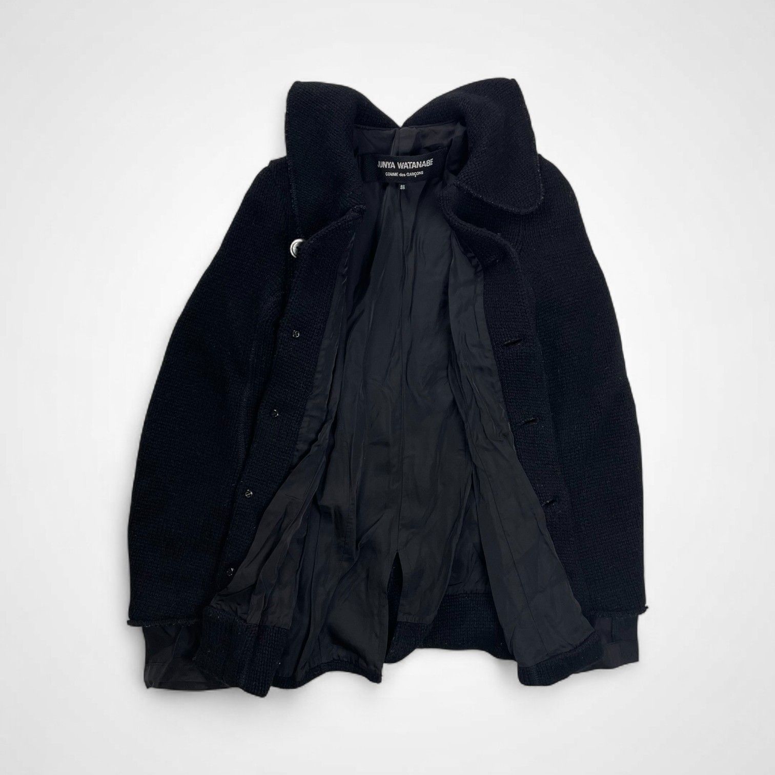 JUNYA WATANABE COMME des GARCONS ジュンヤワタナベ コムデギャルソン 07AW アシンメトリーポケット ウールニットスリムジャケット SIZE SS