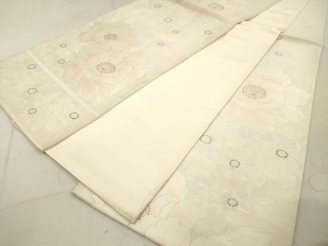 平和屋着物◎六通柄袋帯 唐織 舞花文 銀糸 正絹 逸品 DAAX2149xg