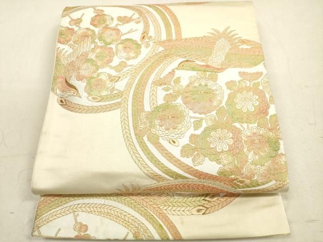 平和屋着物◎六通柄袋帯 花鳥丸文 金糸 正絹 逸品 DAAX2156xg - メルカリ