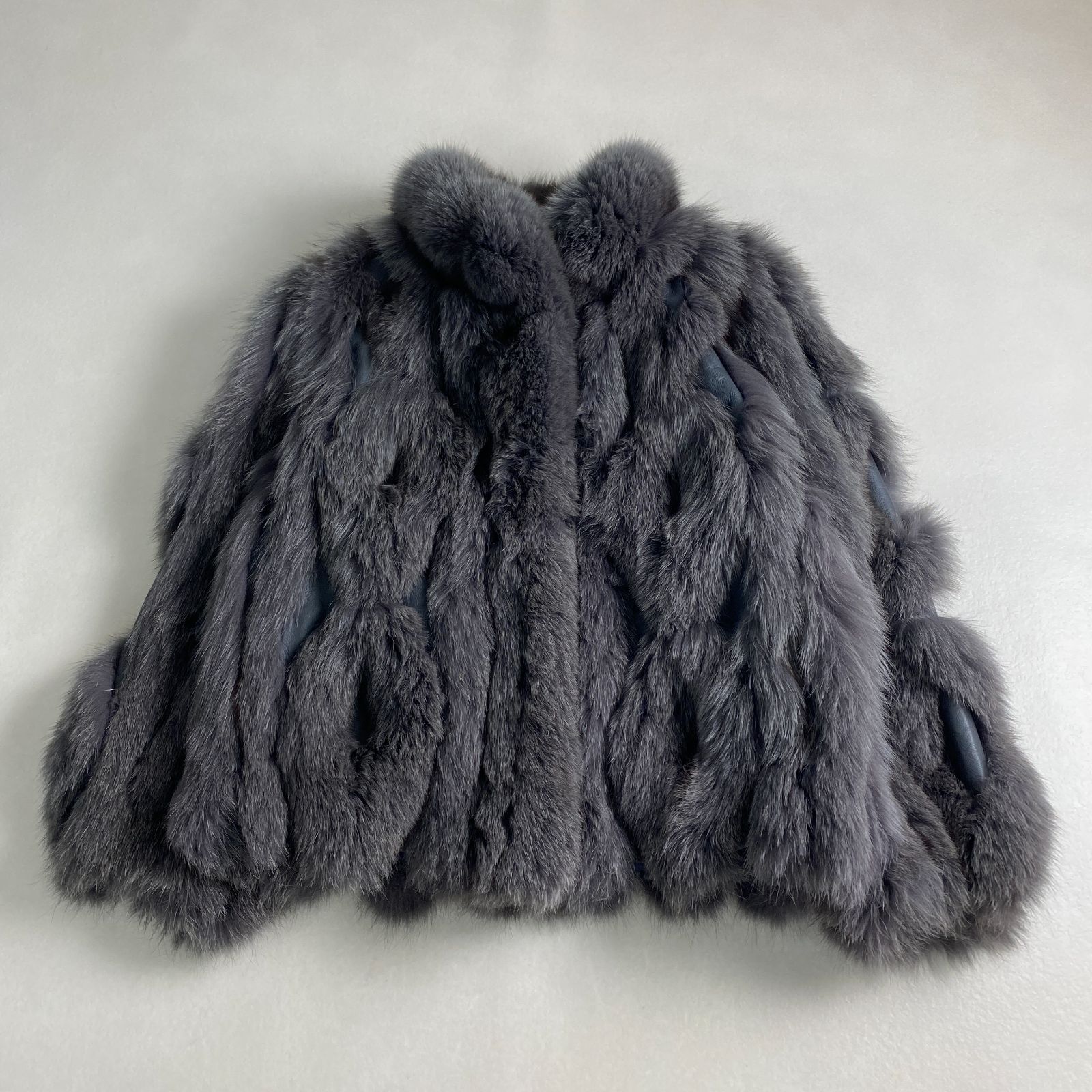 美品 ファーコート SAGA FOX 希少デザイン レザー ボリューム 高級