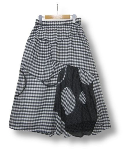 慈雨 ジウ JIU センソユニコ ロングスカート フ スカート ウエストゴム ギンガムチェック和柄 Lサイズ40 管理番号L29457SSA26-251103-503 510