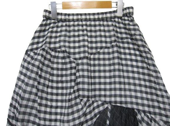 慈雨 ジウ JIU センソユニコ ロングスカート フ スカート ウエストゴム ギンガムチェック和柄 Lサイズ40 管理番号L29457SSA26-251103-503 510