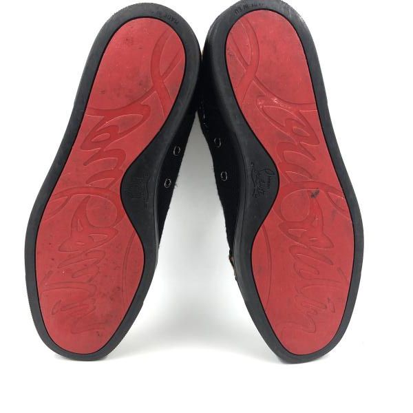 Christian Louboutin レオパード柄ハラコ ハイカットスニーカー ブラック×レオパード size 44 ルブタン 24 その他 靴