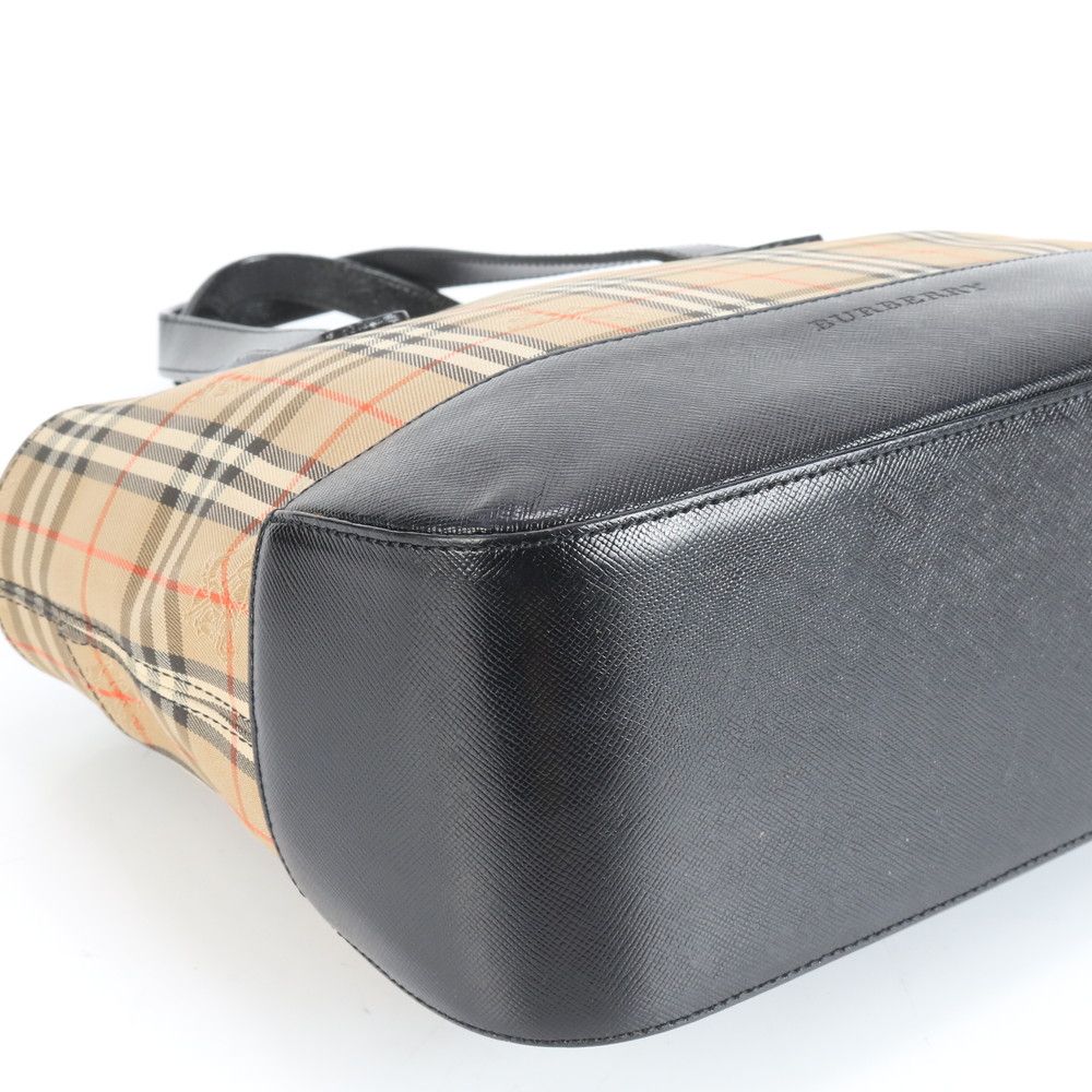極美品 バーバリー ノバ チェック シャドーホース レザー トート