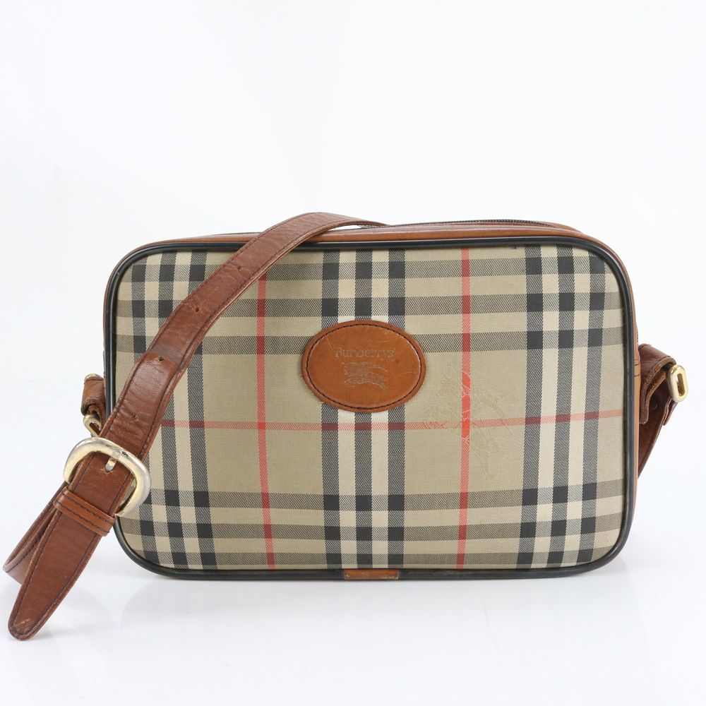 極美品 バーバリー ノバ チェック シャドーホース レザー ショルダー