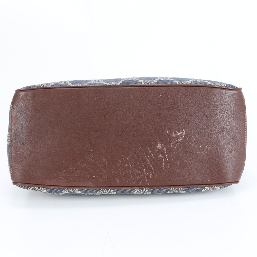 極美品 セリーヌ パリ マカダム ブギー バッグ デニム レザー