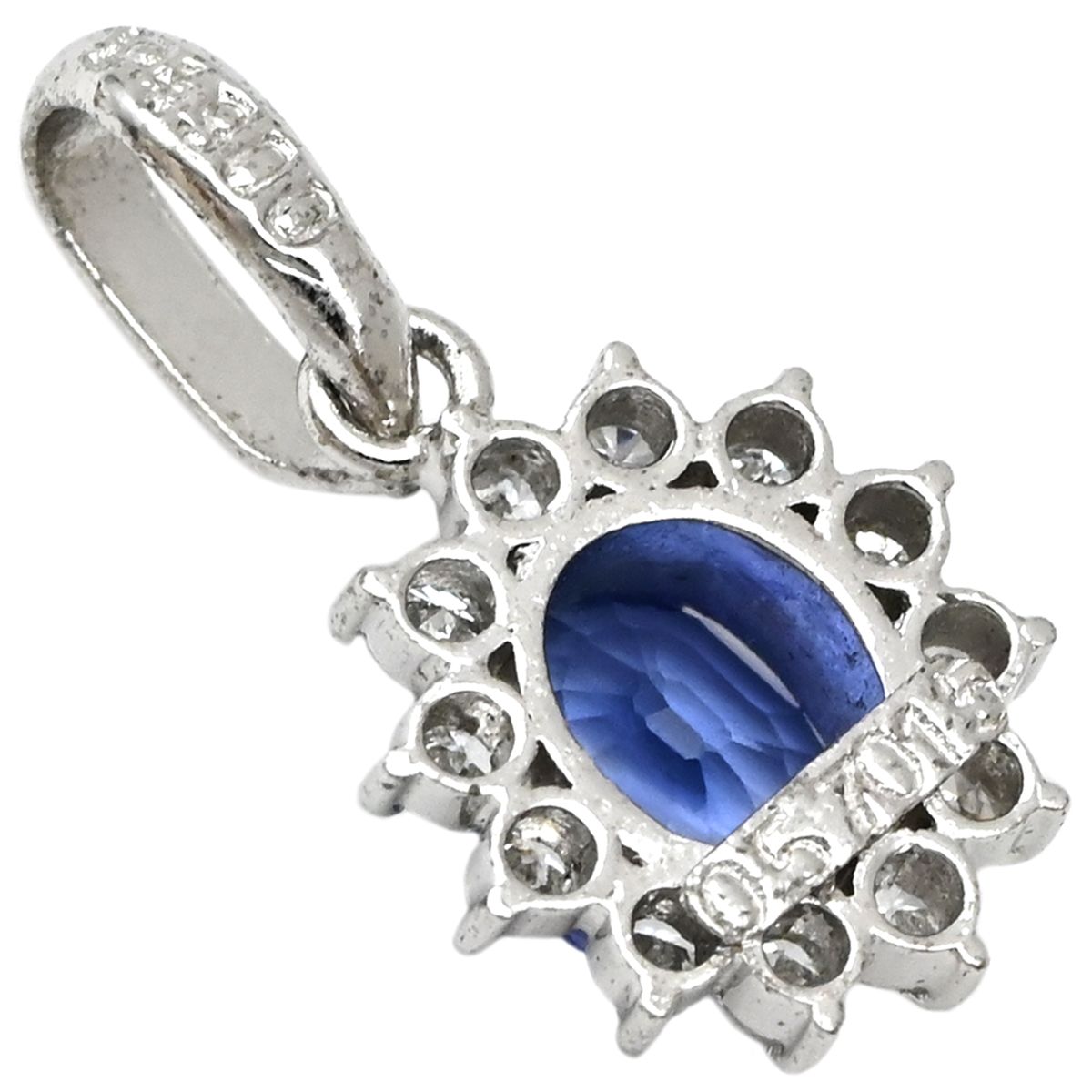 ペンダントトップ Pt900 ダイヤモンド サファイア プラチナシルバー×ブルー プラチナム ペンダントヘッド ダイヤ サファイア