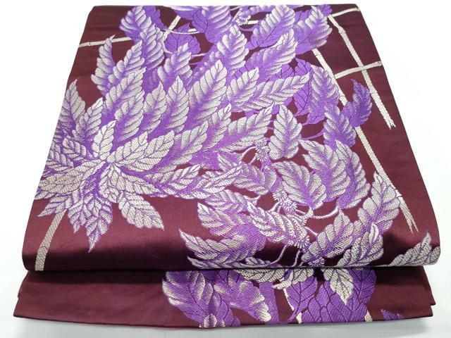 平和屋着物◎アンティーク 大正ロマン 全通柄袋帯 草花文 正絹 逸品