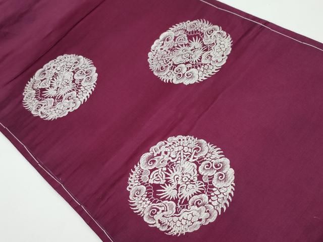 平和屋着物アンティーク 大正ロマン 九寸名古屋帯 総手刺繍 立波帆船文