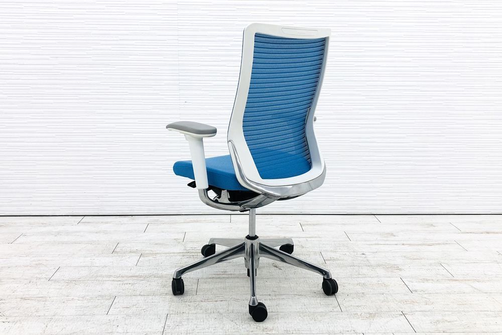 オカムラ コーラルチェア ハイバック メッシュ 可動肘 オフィス家具 チェア アクアブルー CQ86BW-FSH4 A000002938