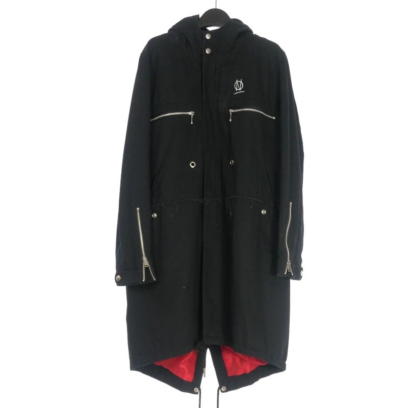 ナインティナインパーセントイズ 99 IS バックプリント モッズコート ジャケット 3 ブラック 黒 NN08-HC04-A