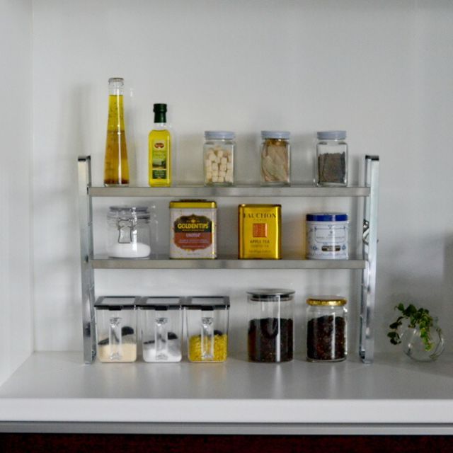 伸縮スリムラック 52～91 cm伸縮 フック付き 高さ調節 キッチンラック コンロ奥 収納 キッチン収納 収納ラック スリム 調味料ラック ガスコンロ コン スパイスラック 省スペース シンプル SB 130045