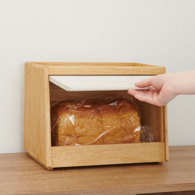 ブレッドケース KIRISAI 桐のパン櫃 OSPP-2 桐 木製 食パンケース 収納ケース パン入れ 2斤パンびつ 前開き フラップ式 片手開閉 スタッキング 菓子パン お菓子 乾物 ナチュラル 天然木 おしゃれ かわいい 桐製 調湿性 水拭き可 オ